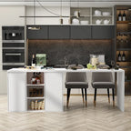 Island Kitchen Table Ding Table with Storage and Dining Function - 82.7W