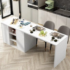 Island Kitchen Table Ding Table with Storage and Dining Function - 82.7W
