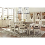 Signature Design by Ashley Bolanburg Antique White / Brown 7-Piece Dining Package