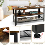 Wood TV Stand up to 50 Inches Entertainment Center w Storage Shelves