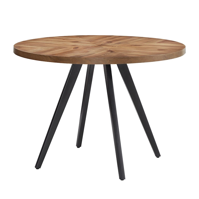 Saki Oak Top Iron Grey Finish Dining Table by iNSPIRE Q Modern