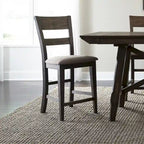 Double Bridge Dark Chestnut 6 Piece Gathering Table Set