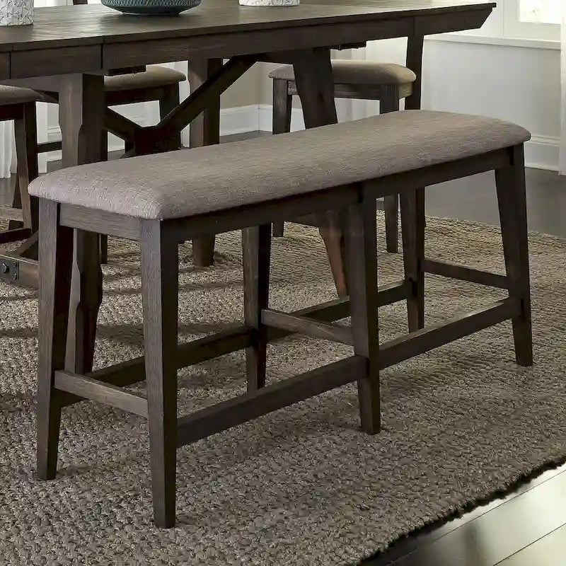 Double Bridge Dark Chestnut 6 Piece Gathering Table Set