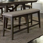 Double Bridge Dark Chestnut 6 Piece Gathering Table Set
