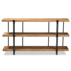 Tarah Brown Finished Wood and Black Finished Metal Console Table
