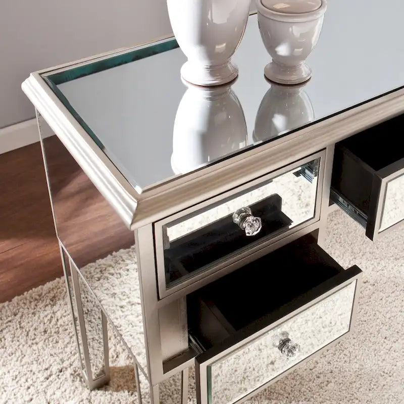 Modern Mirrored Glass Entryway Table
