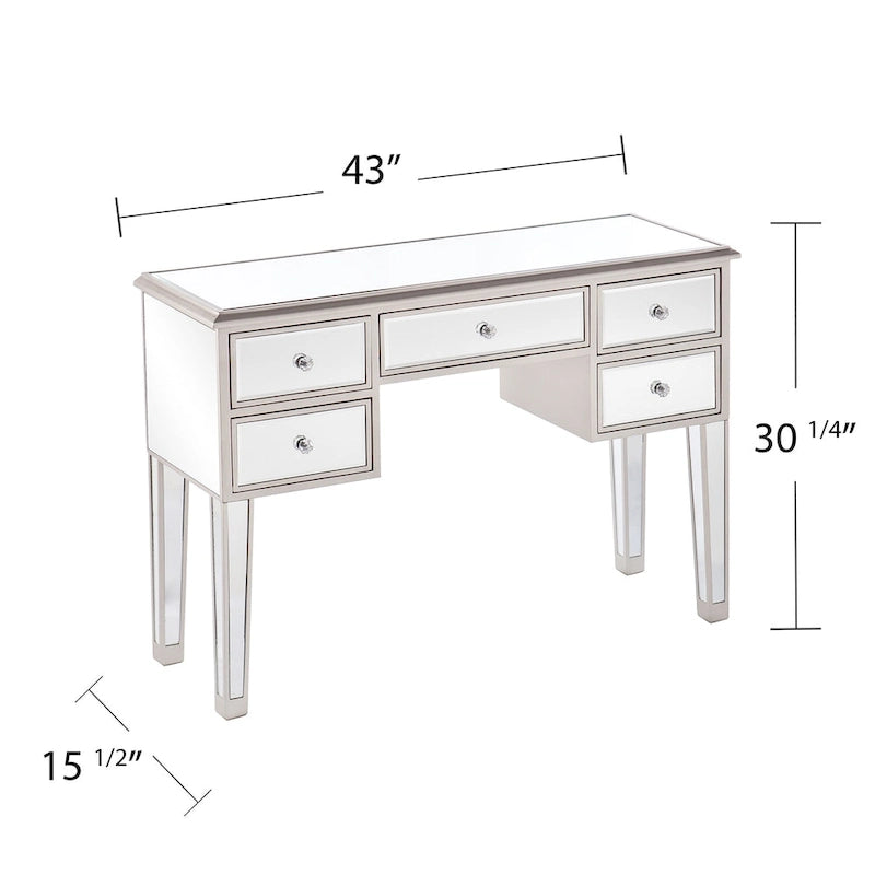 Modern Mirrored Glass Entryway Table