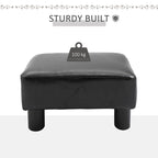 HOMCOM Modern Faux Leather Upholstered Rectangular Ottoman Footrest with Padded Foam Seat and Plastic Legs