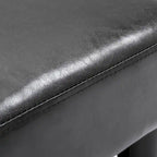 HOMCOM Modern Faux Leather Upholstered Rectangular Ottoman Footrest with Padded Foam Seat and Plastic Legs
