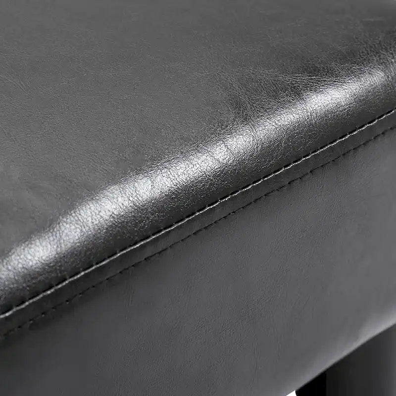 HOMCOM Modern Faux Leather Upholstered Rectangular Ottoman Footrest with Padded Foam Seat and Plastic Legs