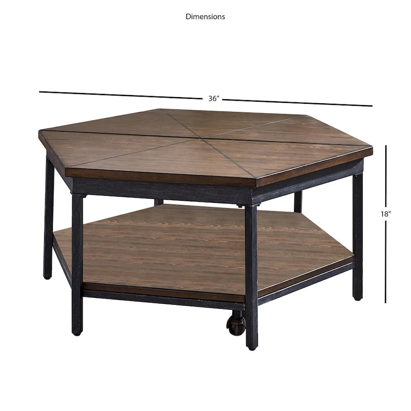 Steve Silver Upton Hexagon Lift Top Coffee Table