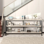 55 Sofa Console Table Narrow Long Console Entryway Table with Storage Shelf TV Stand