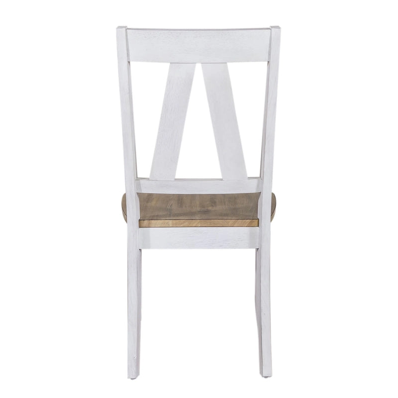 Lindsey Farm Weathered White & Sandstone 7 Piece Trestle Table Set