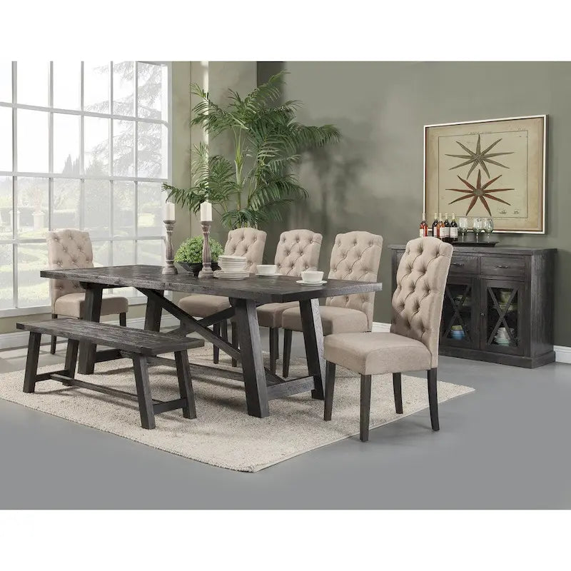 Alpine Furniture Home Decorative Newberry Bench - Salvaged Grey - 60Wx16Dx18H