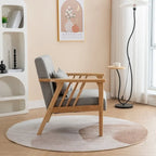 SEYNAR Mid Century Boucle Uplostered Soild Wood Accent Armchair with Pillow