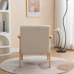 SEYNAR Mid Century Boucle Uplostered Soild Wood Accent Armchair with Pillow