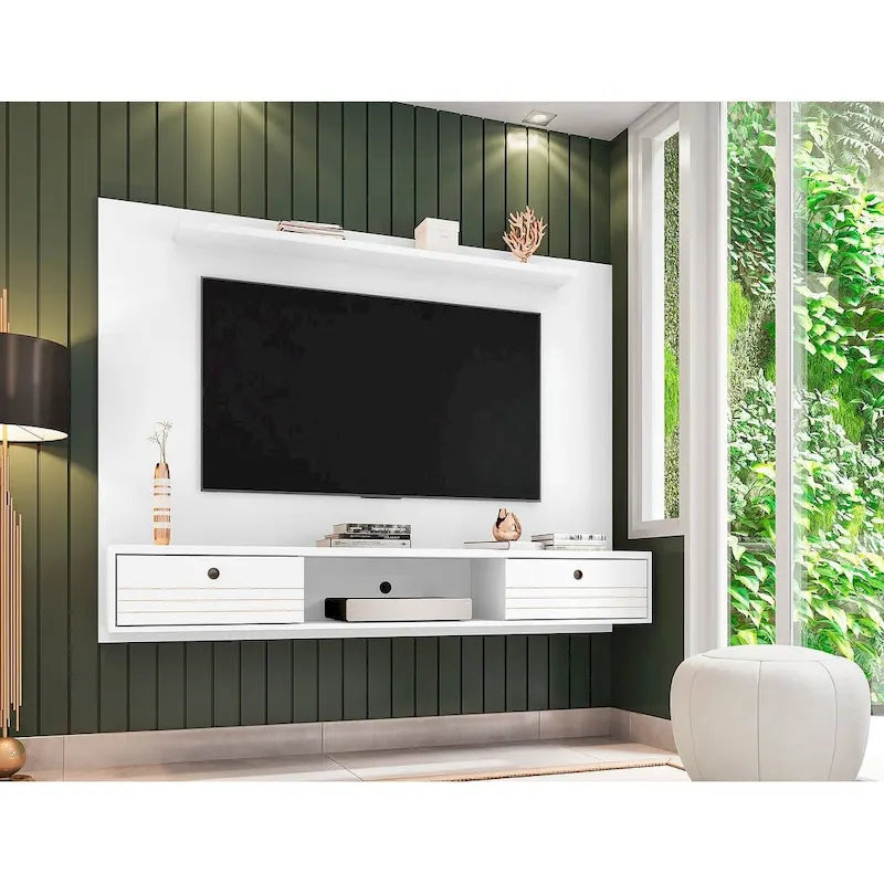 Liberty Mid Century Modern Wood 70.86 Floating Living Room Entertainment Furniture