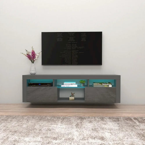 Bari 160 Wall Mounted Floating 63 TV Stand with 16 Color LEDs