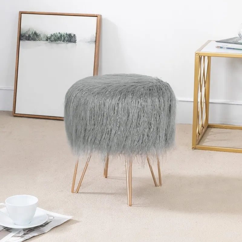 Dressing Stool — Soft Plush Footstool / Makeup Stool