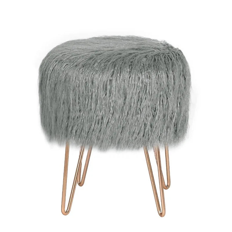 Dressing Stool — Soft Plush Footstool / Makeup Stool