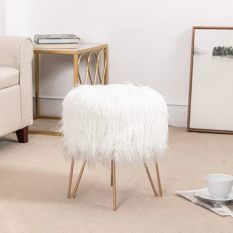 Dressing Stool — Soft Plush Footstool / Makeup Stool