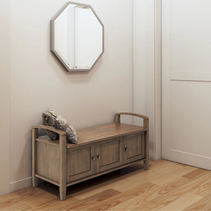 WYNDENHALL Norfolk Solid Wood 44-inch Wide Entryway Storage Bench - 44 Inches wide