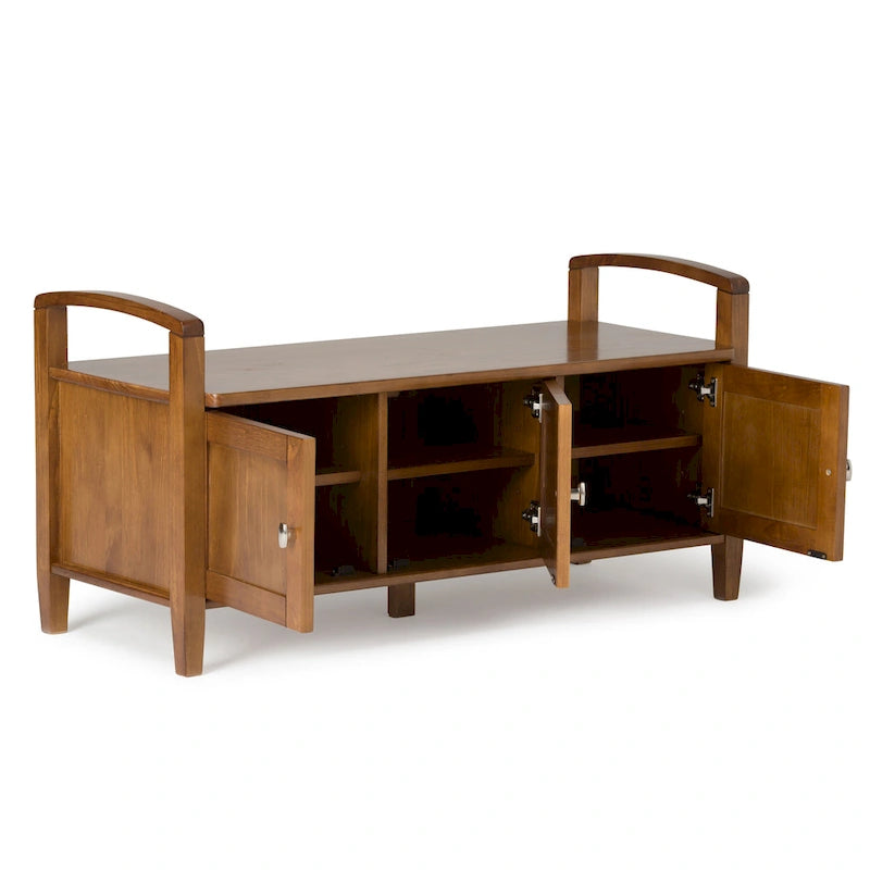 WYNDENHALL Norfolk Solid Wood 44-inch Wide Entryway Storage Bench - 44 Inches wide
