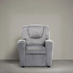 PVC Kids Recliner Chair with Push-Back Reclining Function, Cup Holder, and Comfortable Footres