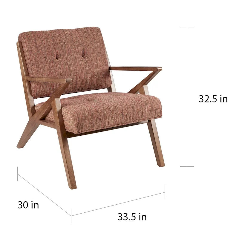 INK+IVY Rocket Upholstered Arm Chair with Angled Wood Frame