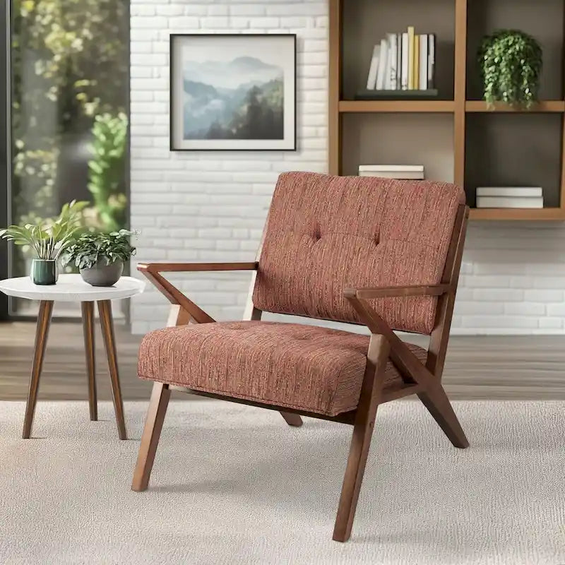 INK+IVY Rocket Upholstered Arm Chair with Angled Wood Frame