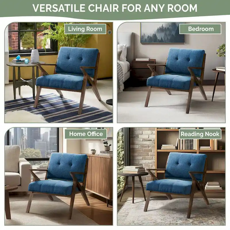 INK+IVY Rocket Upholstered Arm Chair with Angled Wood Frame