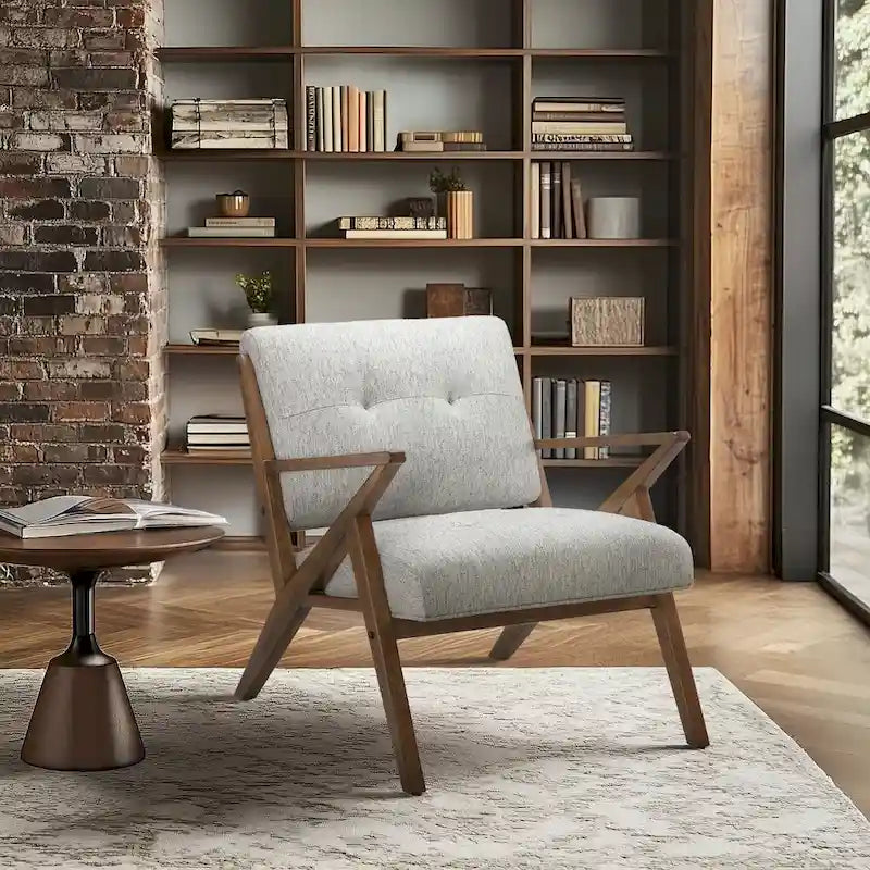 INK+IVY Rocket Upholstered Arm Chair with Angled Wood Frame