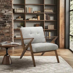INK+IVY Rocket Upholstered Arm Chair with Angled Wood Frame