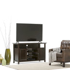 54-Inch Wide Solid Wood Transitional-Style Tv Stand — 54" W X 18.9" D X 31.9" H