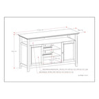 54-Inch Wide Solid Wood Transitional-Style Tv Stand — 54" W X 18.9" D X 31.9" H