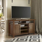 54-Inch Wide Solid Wood Transitional-Style Tv Stand — 54" W X 18.9" D X 31.9" H