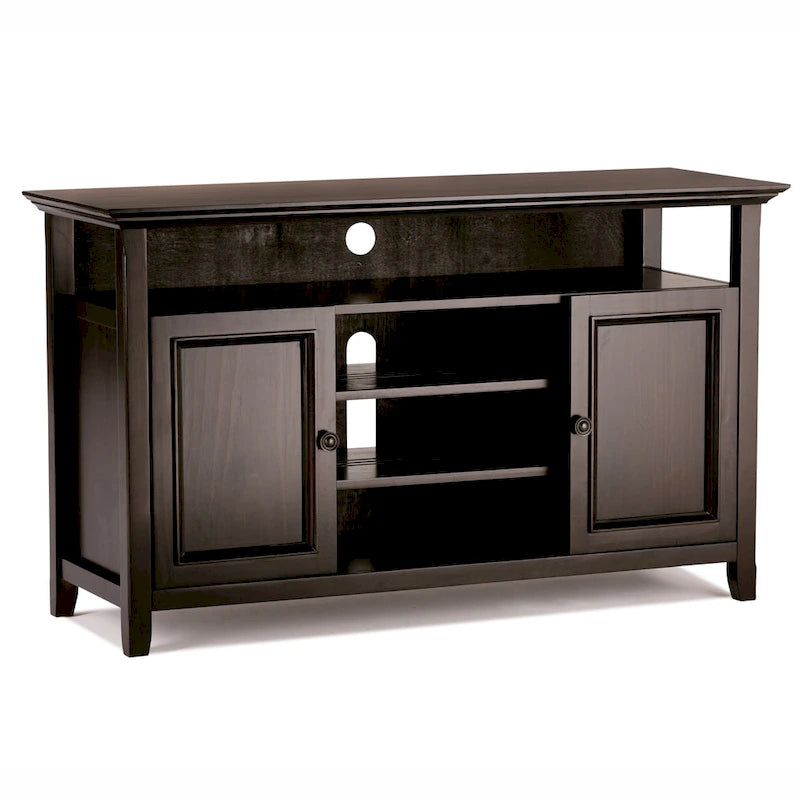 54-Inch Wide Solid Wood Transitional-Style Tv Stand — 54" W X 18.9" D X 31.9" H