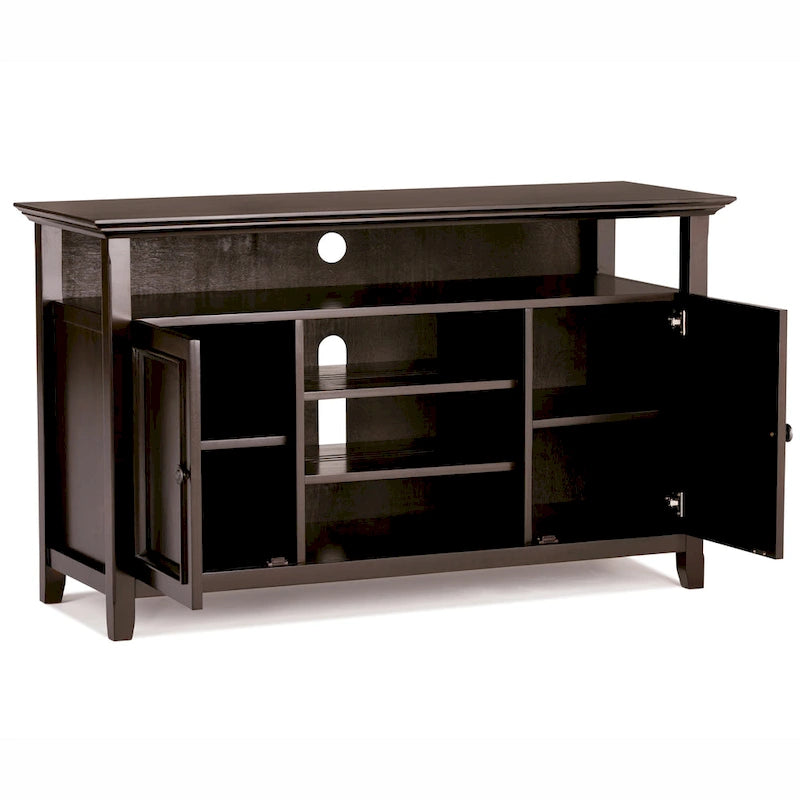 54-Inch Wide Solid Wood Transitional-Style Tv Stand — 54" W X 18.9" D X 31.9" H