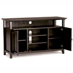 54-Inch Wide Solid Wood Transitional-Style Tv Stand — 54" W X 18.9" D X 31.9" H