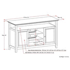 54-Inch Wide Solid Wood Transitional-Style Tv Stand — 54" W X 18.9" D X 31.9" H