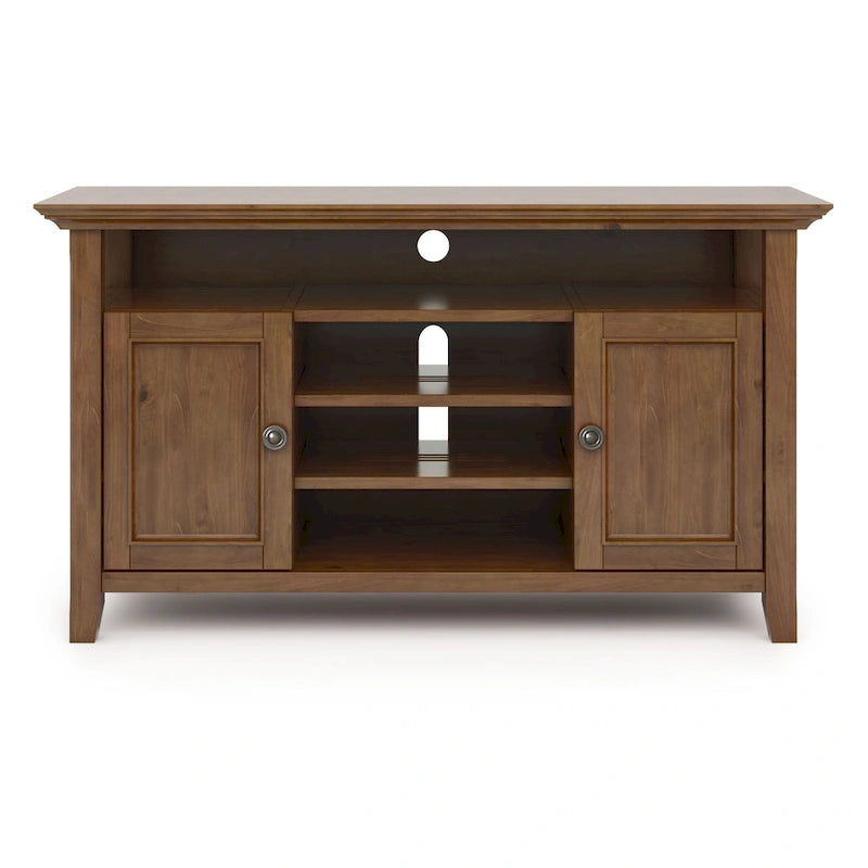 54-Inch Wide Solid Wood Transitional-Style Tv Stand — 54" W X 18.9" D X 31.9" H