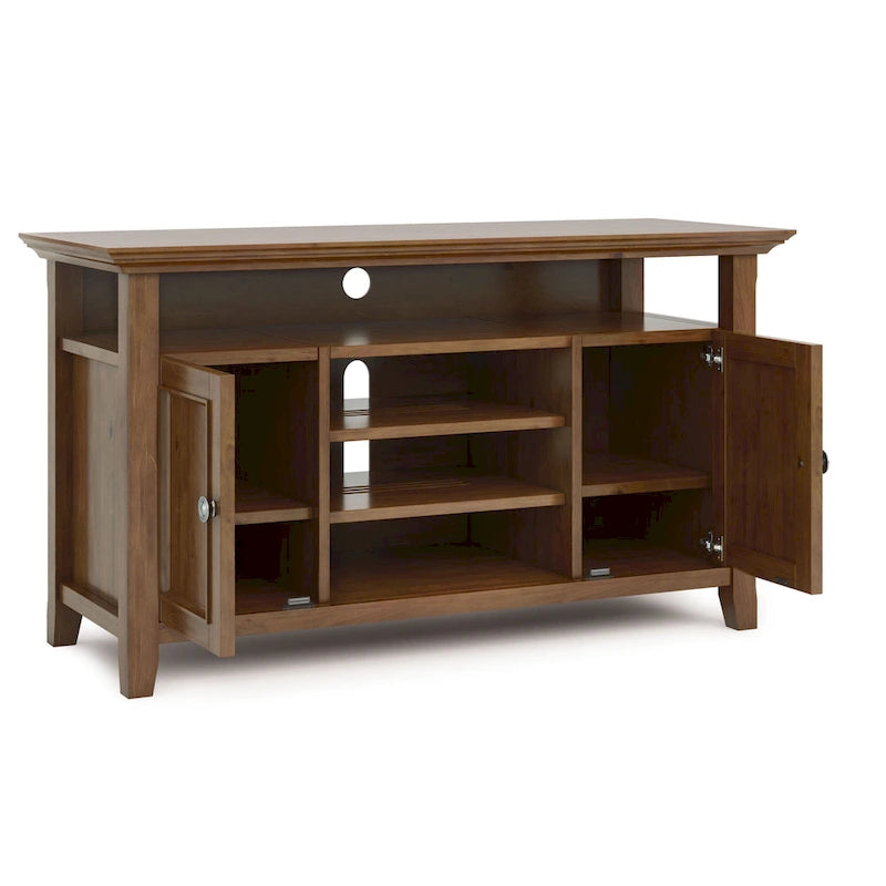 54-Inch Wide Solid Wood Transitional-Style Tv Stand — 54" W X 18.9" D X 31.9" H