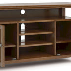 54-Inch Wide Solid Wood Transitional-Style Tv Stand — 54" W X 18.9" D X 31.9" H