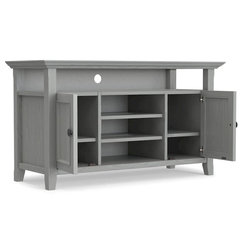 54-Inch Wide Solid Wood Transitional-Style Tv Stand — 54" W X 18.9" D X 31.9" H