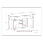 54-Inch Wide Solid Wood Transitional-Style Tv Stand — 54" W X 18.9" D X 31.9" H