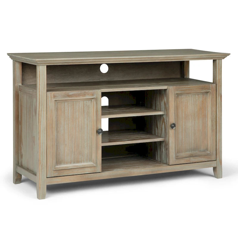 54-Inch Wide Solid Wood Transitional-Style Tv Stand — 54" W X 18.9" D X 31.9" H