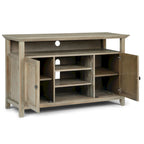 54-Inch Wide Solid Wood Transitional-Style Tv Stand — 54" W X 18.9" D X 31.9" H