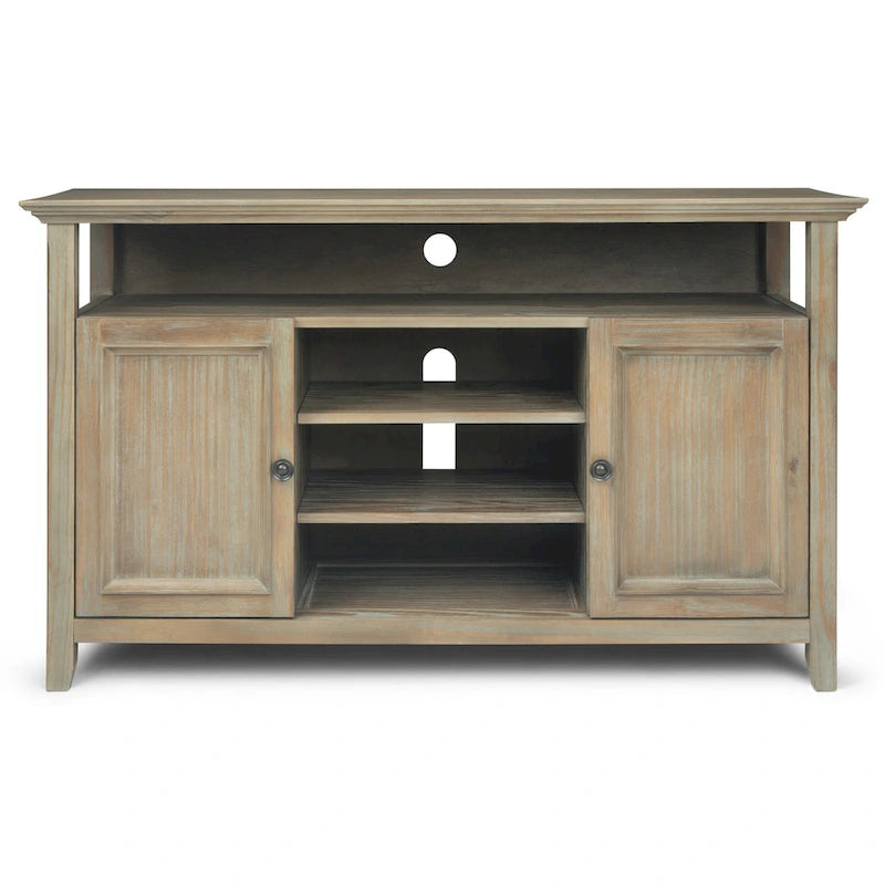 54-Inch Wide Solid Wood Transitional-Style Tv Stand — 54" W X 18.9" D X 31.9" H