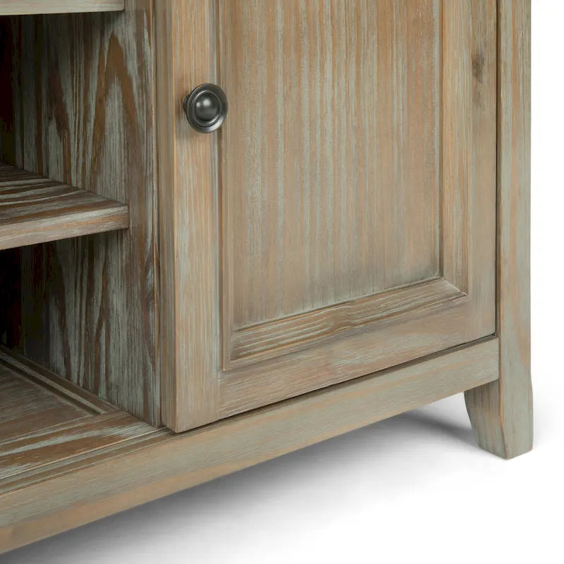 54-Inch Wide Solid Wood Transitional-Style Tv Stand — 54" W X 18.9" D X 31.9" H