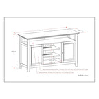 54-Inch Wide Solid Wood Transitional-Style Tv Stand — 54" W X 18.9" D X 31.9" H